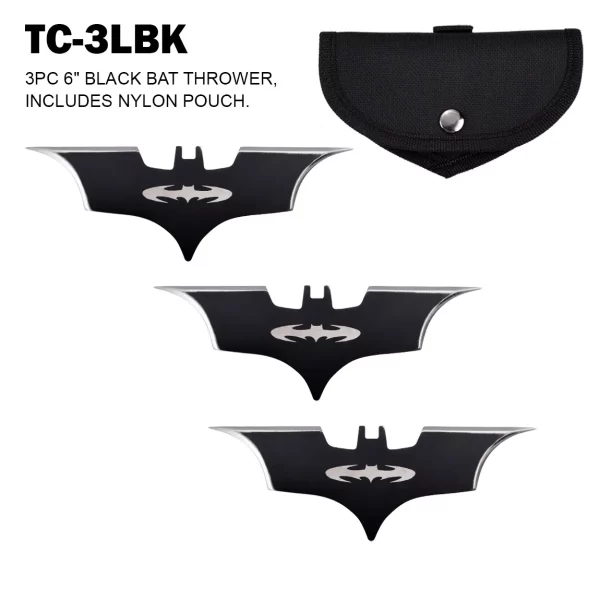 TC-3LBK - 6" Black Bat Throwers