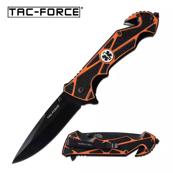 TF-987OR - Spring Assisted Knife with EMS Emblem