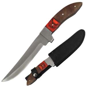TH 124-WD - 10" Multicolor Wood Handle Hunting Knife
