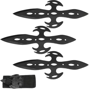 TK 0289-3BK - 7.5" Black Warrior Throwing Knife Set