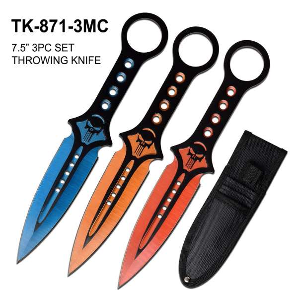 TK-871-3MC - 7.5" 3pc Throwing Knife Set