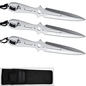 TK9121-80AS3 - Night Raider Knife Set Double Edged 8" Throwing Knives 3pcs