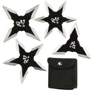 TS-17-4BK - Set of 4 Throwing Stars