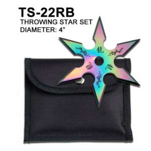TS-22RB - 4" Throwing Star Rainbow