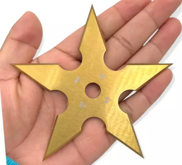 TS-9111-GD-4 - 4" 5 Point Throwing Star Set Ninja Shuriken - Image 2