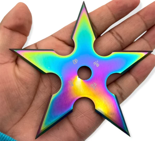 TS-9111-RB-4 - 4" 5 Point Throwing Star Set Ninja Shuriken - Image 2