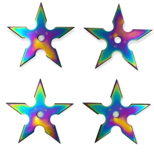 TS-9111-RB-4 - 4" 5 Point Throwing Star Set Ninja Shuriken
