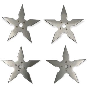 TS-9111-SL-4 - 4" 5 Point Throwing Star Set Ninja Shuriken