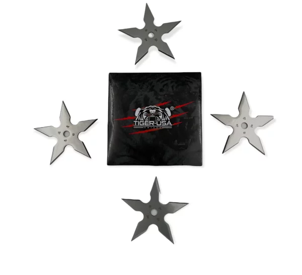 TS-9111-SL-4 - 4" 5 Point Throwing Star Set Ninja Shuriken - Image 4