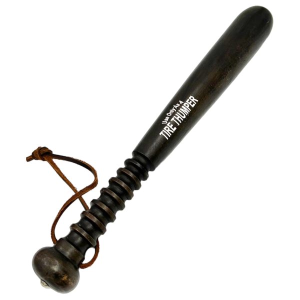TYRE-1-BK - Solid Wood Black Tire Thumper