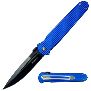 XT 464-45BL - 4" Red Shadow Manual Open Folding Knife with Belt Clip