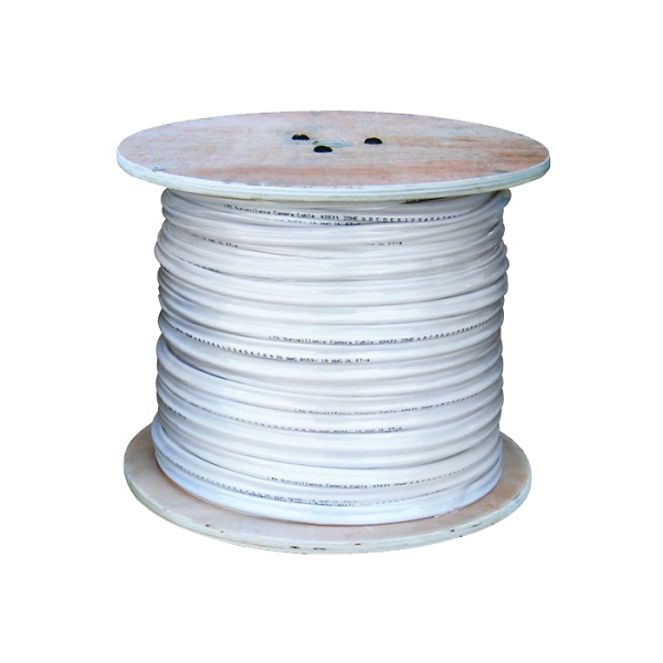 Siamese Coaxial Cable (No Connectors) - 500 ft, White