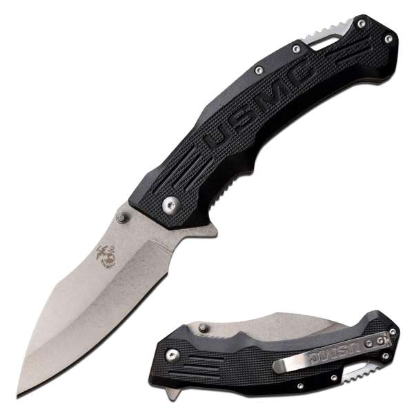 M-A1065BK - USMC Spring Assisted Knife