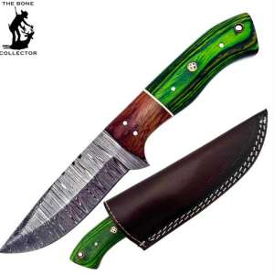 GREEN HANDLED HUNTING KNIFE
