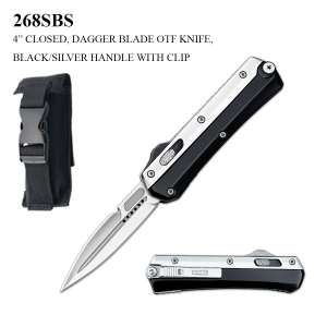 BLACK AND SILVER OTF KNIFE