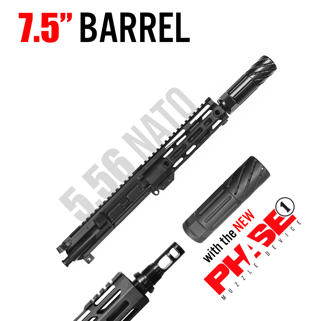 CU-7-P1 - 7.5" 5.56 NATO Complete Upper - 7" M-Lok Rail & PHASE1 Muzzle Device