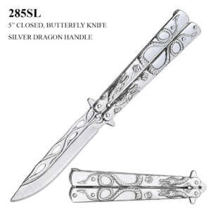 SILVER DRAGON BUTTERFLY KNIFE